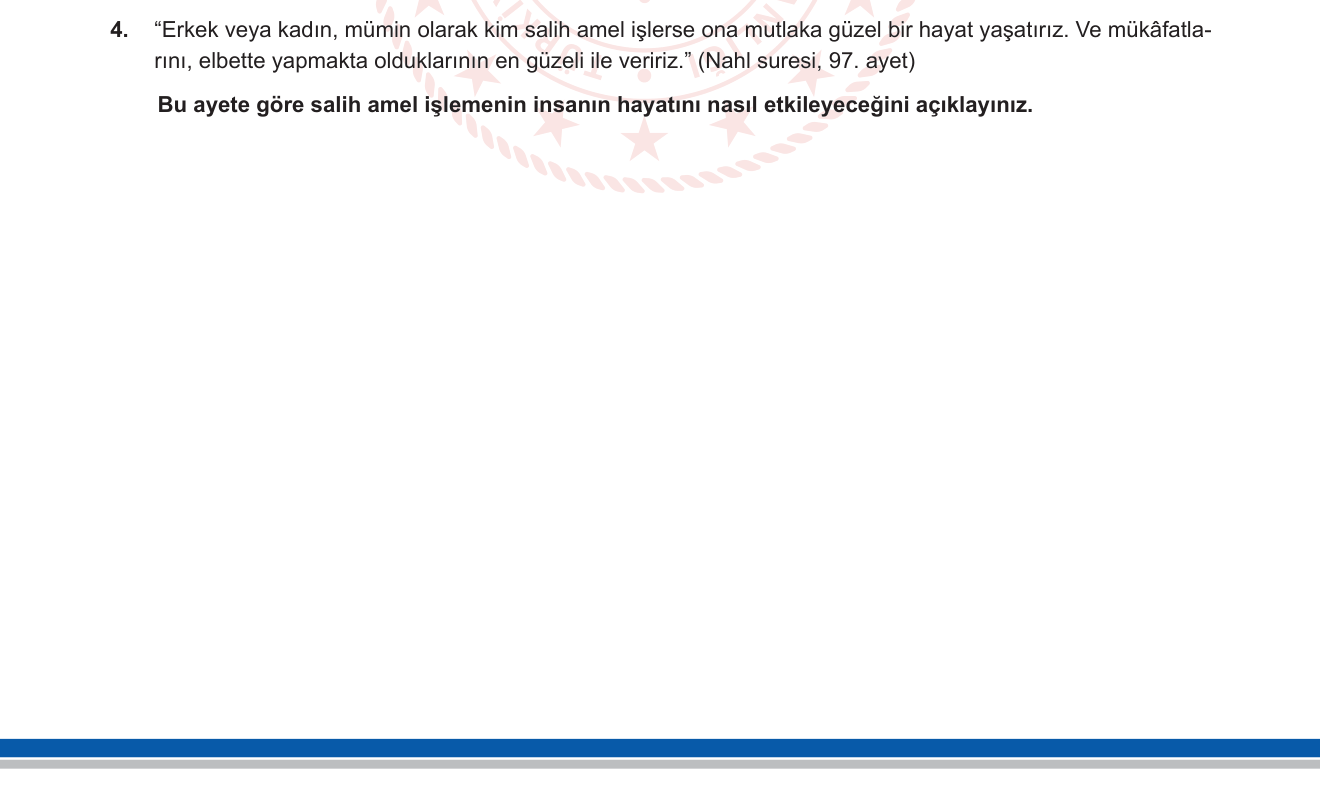 Din Kültürü ve Ahlak Bilgisi sorusu 4 — 
