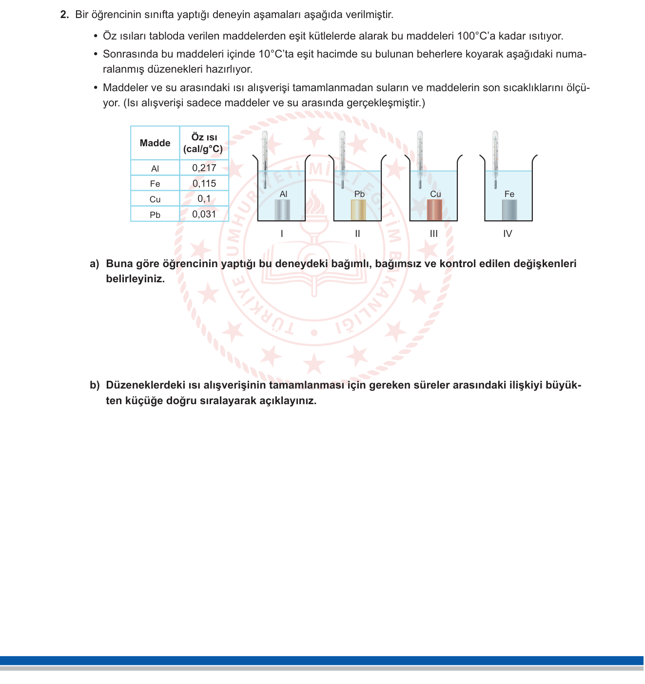 Fen Bilimleri sorusu 2 — 