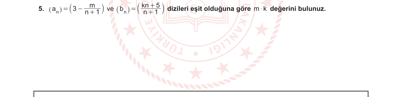 Matematik sorusu 11 — Dizilerin Eşitliği — Katsayı Karşılaştırma