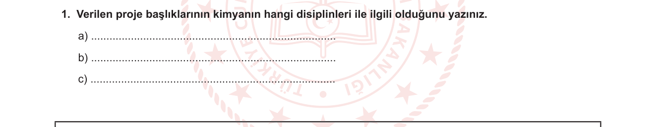 Kimya sorusu 16 — Kimya Bilimine Giriş — Kimyanın Alt Disiplinleri