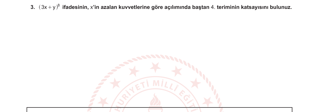 Matematik sorusu 13 — Binom Açılımı — Genel Terim ve Katsayı