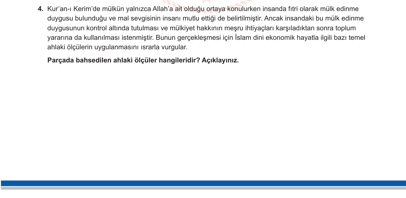 Din Kültürü ve Ahlak Bilgisi sorusu 12 — 