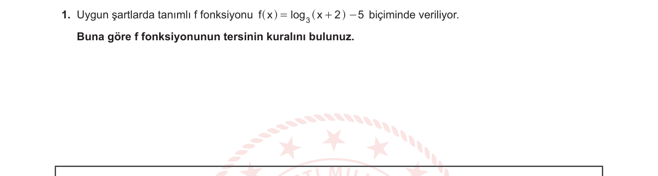 Matematik sorusu 7 — Logaritmik fonksiyon, ters fonksiyon (12. sınıf)