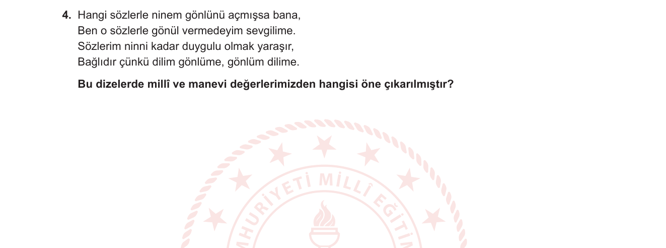 Türk Dili ve Edebiyatı sorusu 14 — Şiirde Değer Tespiti / Milli Edebiyat Dönemi Şiir Anlayışı