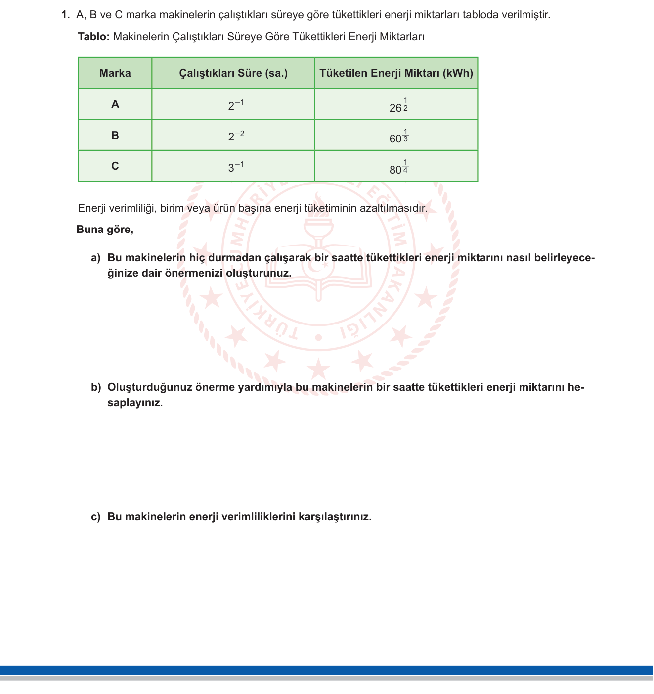 Matematik sorusu 1 — Rasyonel Sayılar ve Kesirli İfadeler, Oran-Orantı