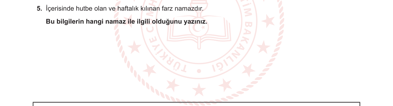 Din Kültürü ve Ahlak Bilgisi sorusu 13 — İslam'da İbadet — Cuma Namazı