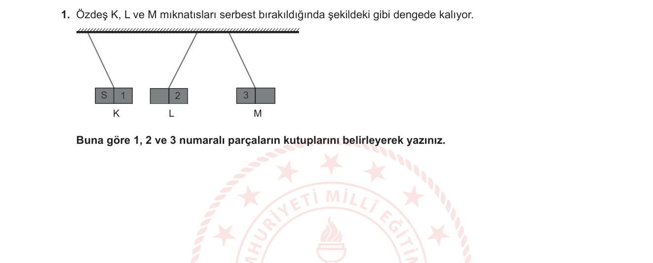 Fizik sorusu 12 — Mıknatıslar: Çekme-İtme ve Kutup Belirleme