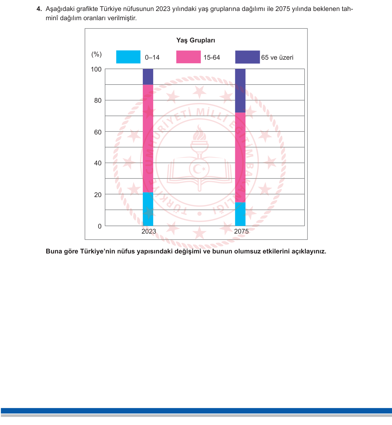 Coğrafya sorusu 4 — Nüfus Yapısı ve Yaş Grupları — Demografik Değişim ve Nüfus Politikaları (Beşeri Coğrafya)