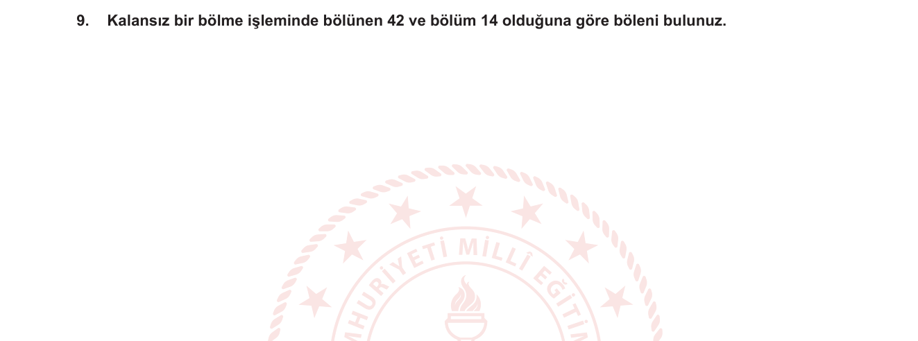 Matematik sorusu 22 — Bölme işlemi, bölme ilişkisi (bölünen = bölen × bölüm + kalan)