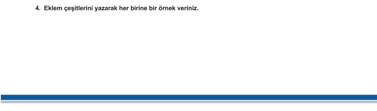 Biyoloji sorusu 22 — Hareket Sistemi — Eklem Çeşitleri