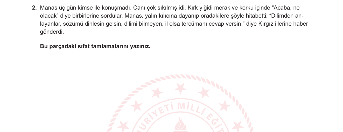Türk Dili ve Edebiyatı sorusu 2 — Sözcük grupları: sıfat tamlaması