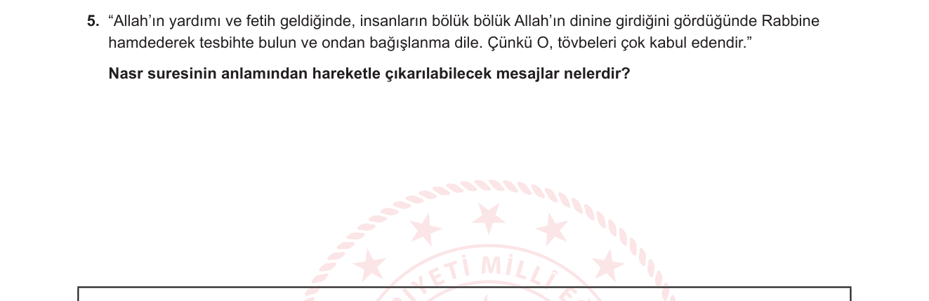 Din Kültürü ve Ahlak Bilgisi sorusu 11 — 