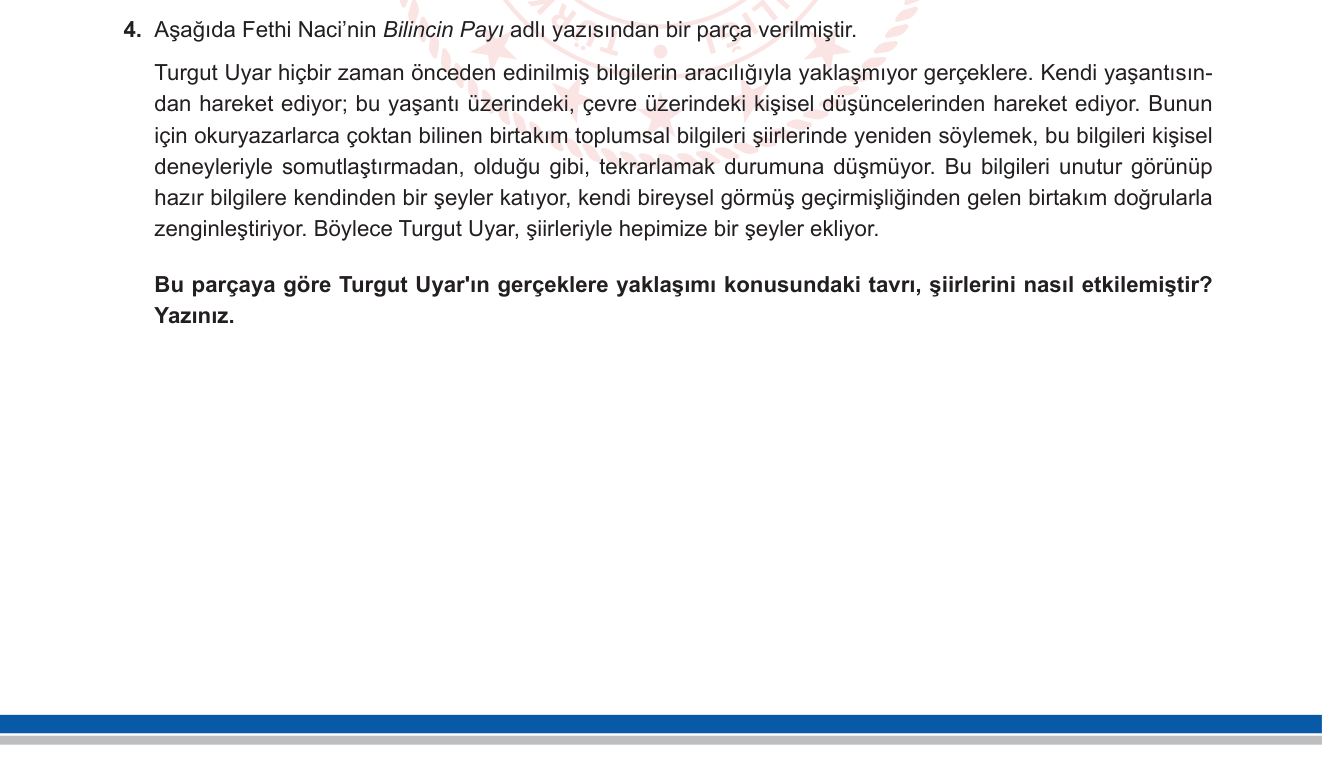 Türk Dili ve Edebiyatı sorusu 9 — 
