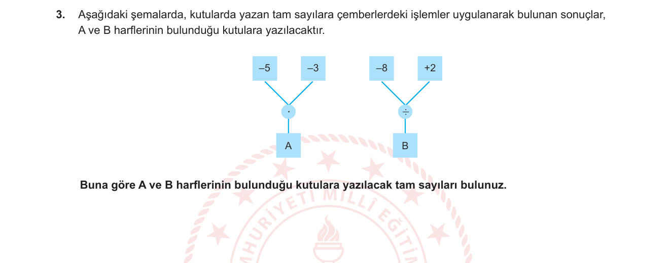 Matematik sorusu 14 — Tam sayılarla çarpma ve bölme