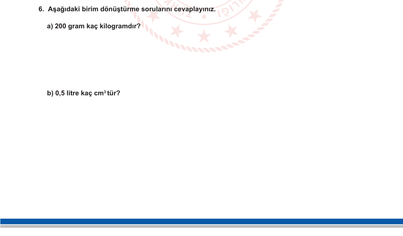 Fizik sorusu 5 — Ölçme ve Birim Sistemleri — Birim Dönüşümü (9. Sınıf Fizik)