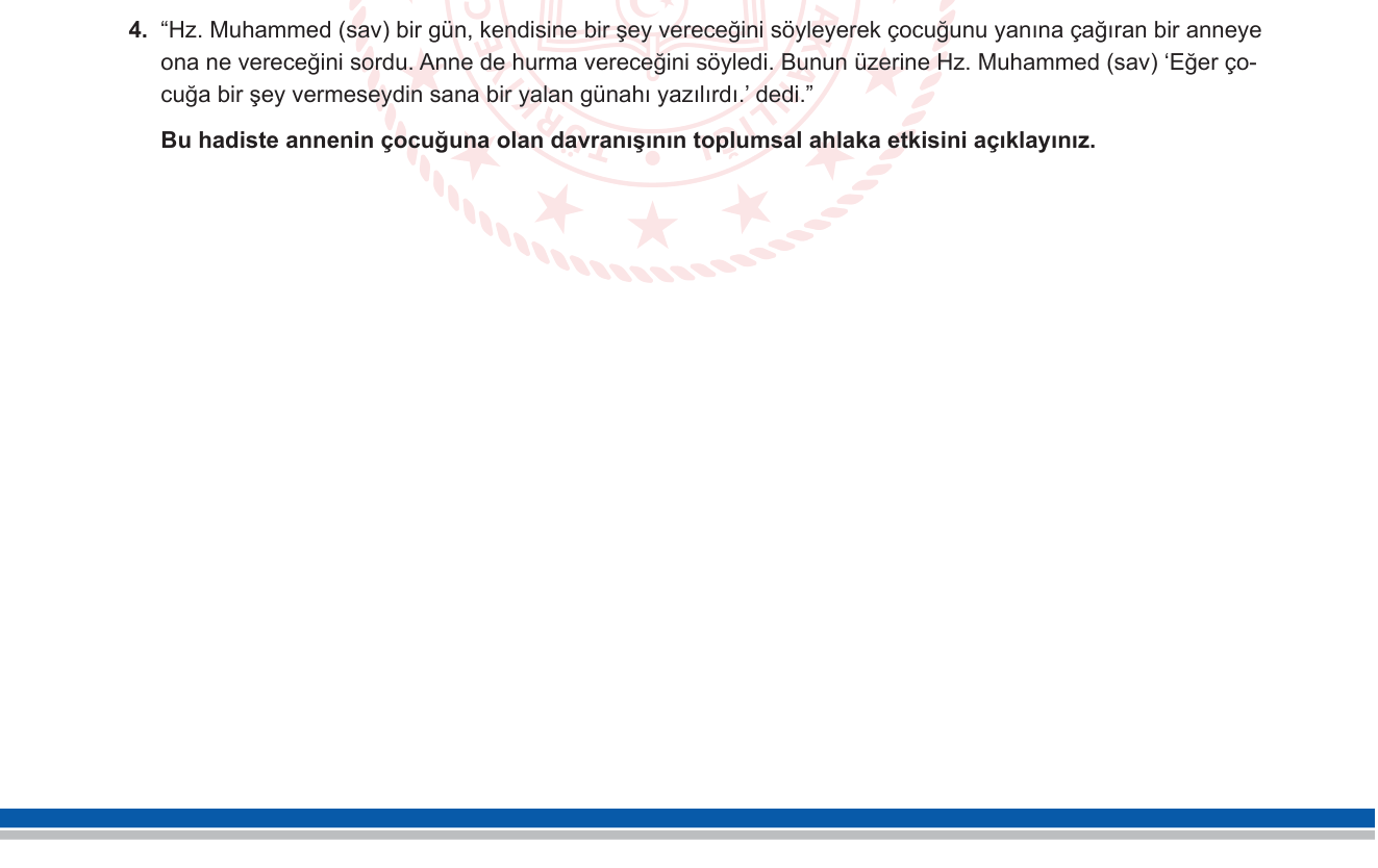 Din Kültürü ve Ahlak Bilgisi sorusu 4 — 