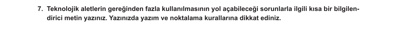 Türkçe sorusu 7 — 