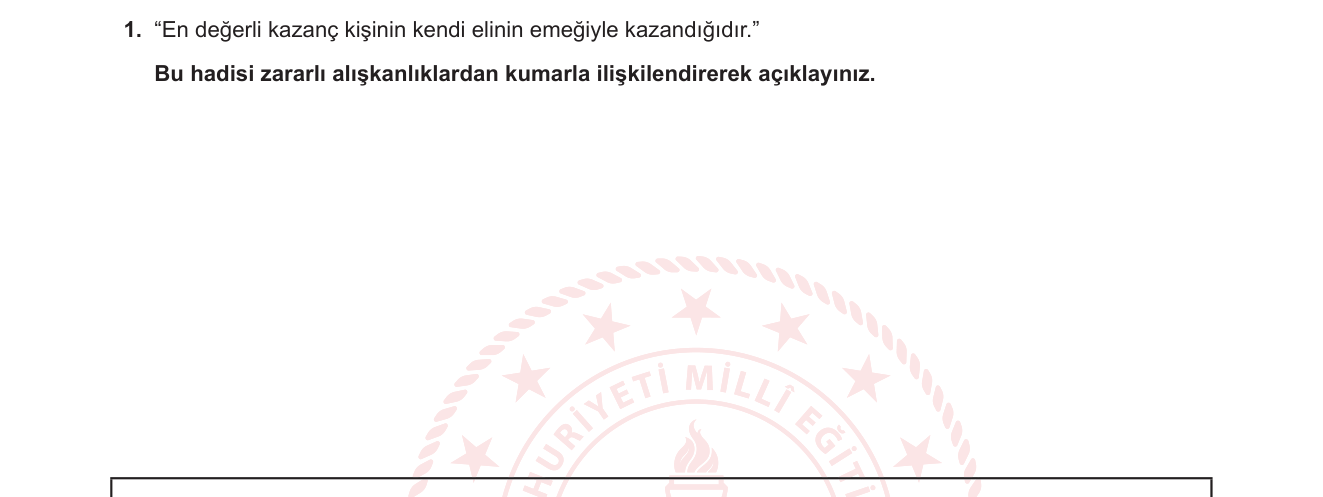 Din Kültürü ve Ahlak Bilgisi sorusu 7 — 