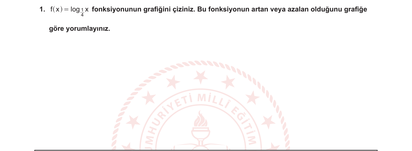 Matematik sorusu 1 — Logaritma fonksiyonunun grafiği ve monotonikliği