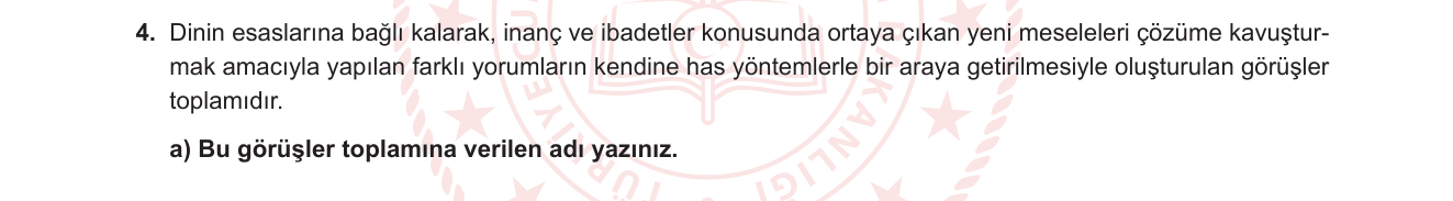 Din Kültürü ve Ahlak Bilgisi sorusu 17 — 