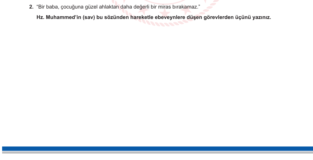 Din Kültürü ve Ahlak Bilgisi sorusu 8 — 