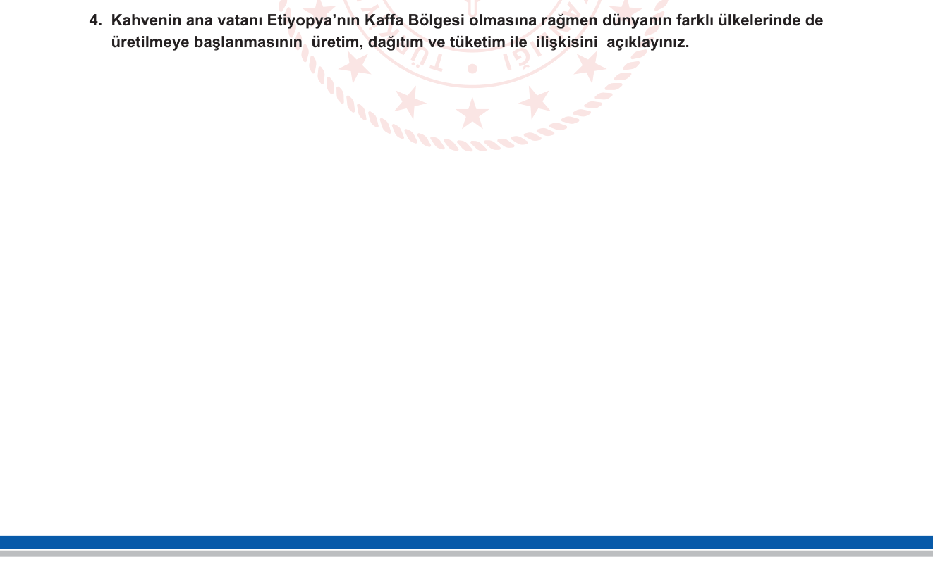 Coğrafya sorusu 4 — Küresel tarım ekonomisi — tarımsal ürünlerin yayılması ve ticaret zinciri