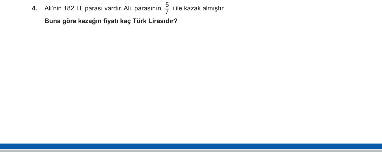 Matematik sorusu 13 — Kesirlerle Çarpma — Doğal Sayının Kesrini Bulma
