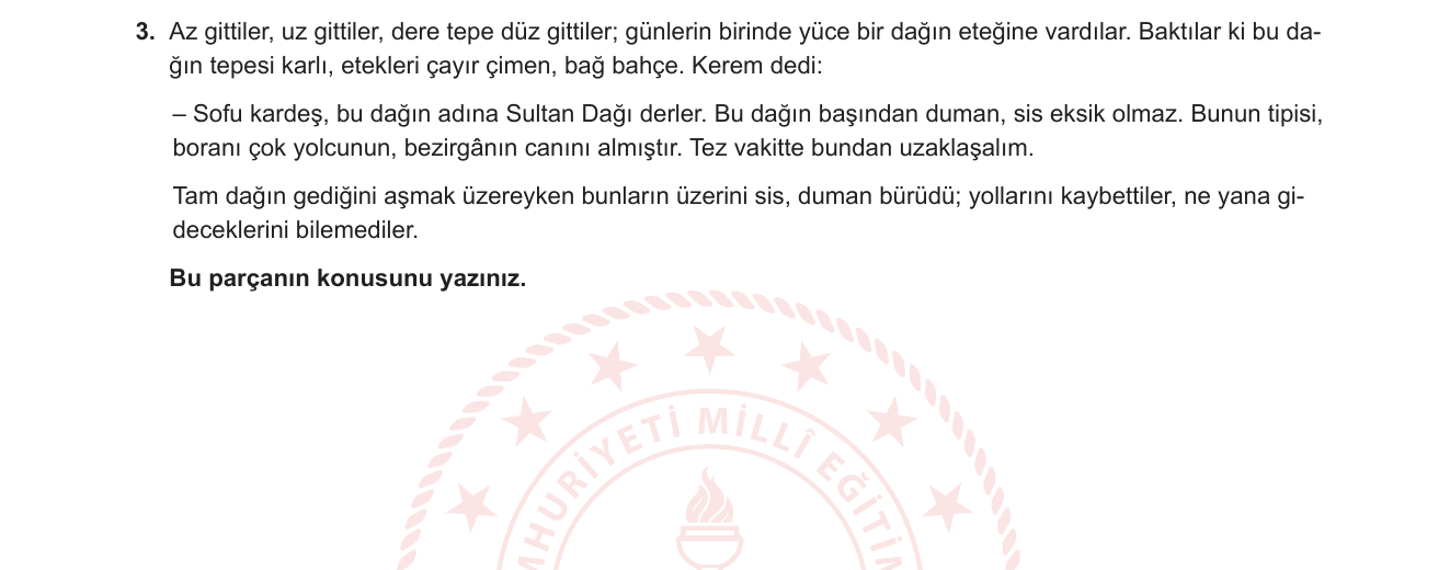 Türk Dili ve Edebiyatı sorusu 6 — Halk hikayesi; konu belirleme; sözlü edebiyat (Kerem ile Aslı hikayesi bağlamı)