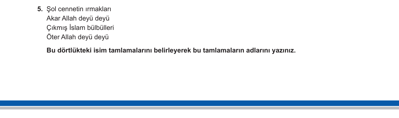 Türk Dili ve Edebiyatı sorusu 9 — Dil bilgisi / İsim tamlamaları (belirtili - belirtisiz)