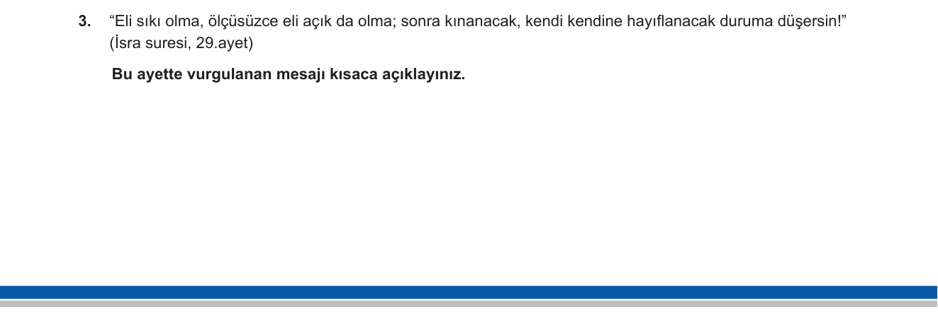 Din Kültürü ve Ahlak Bilgisi sorusu 7 — 