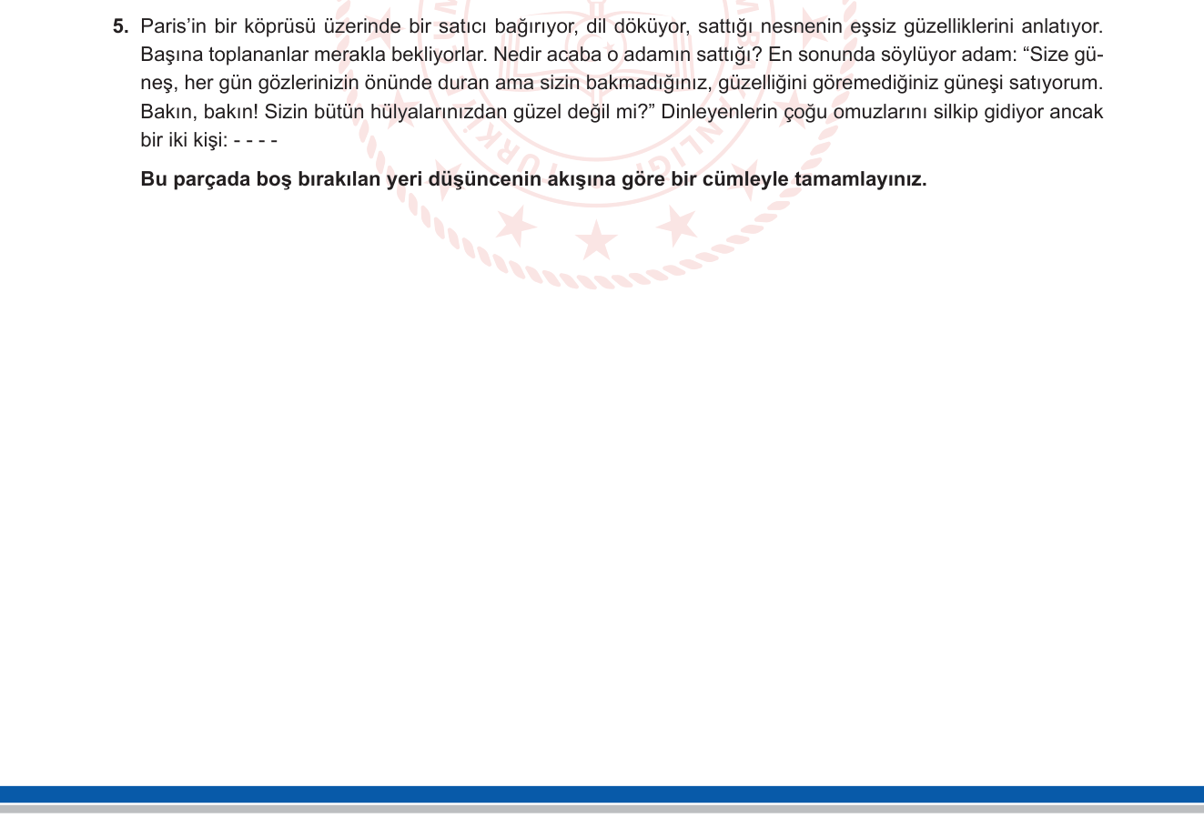 Türk Dili ve Edebiyatı sorusu 9 — 